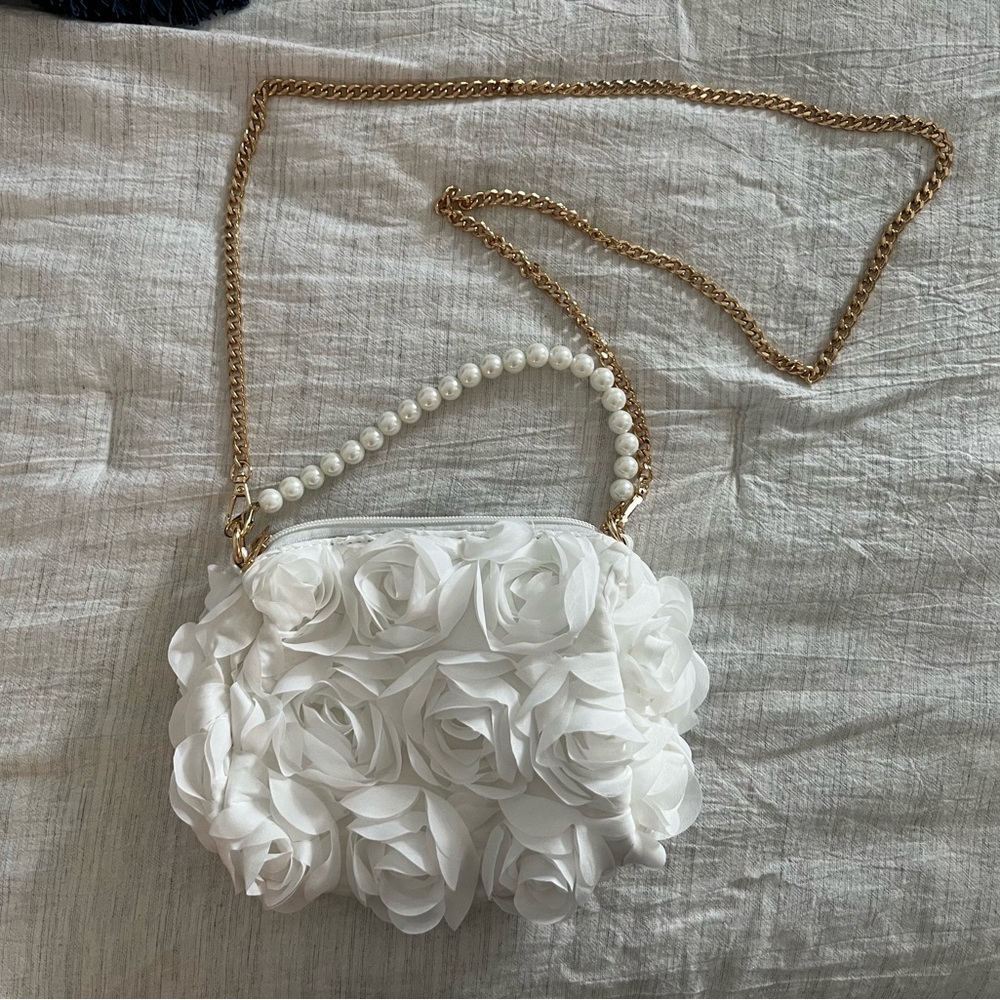 Elegant White Floral Women's Bag